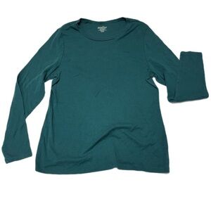 Elegant Teal Long Sleeve Top